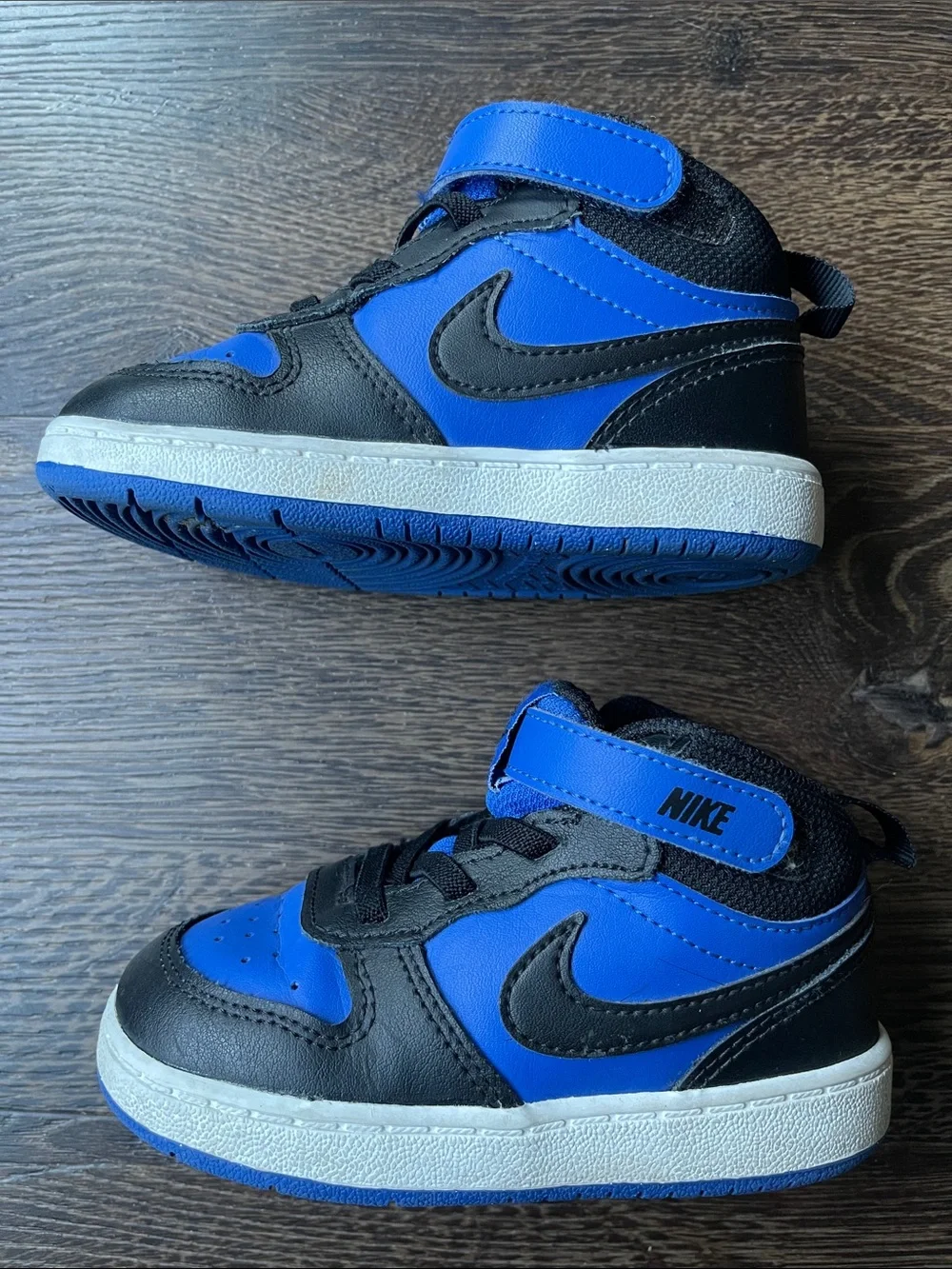 Nike Court Borough Mid 2 Blue and Black Toddler mid-top shoes size toddler 8